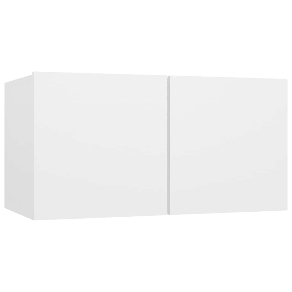 Σετ Επίπλων Τηλεόρασης 8 Τεμαχίων Λευκό από Επεξεργασμένο Ξύλο - PAKOBAZAAR