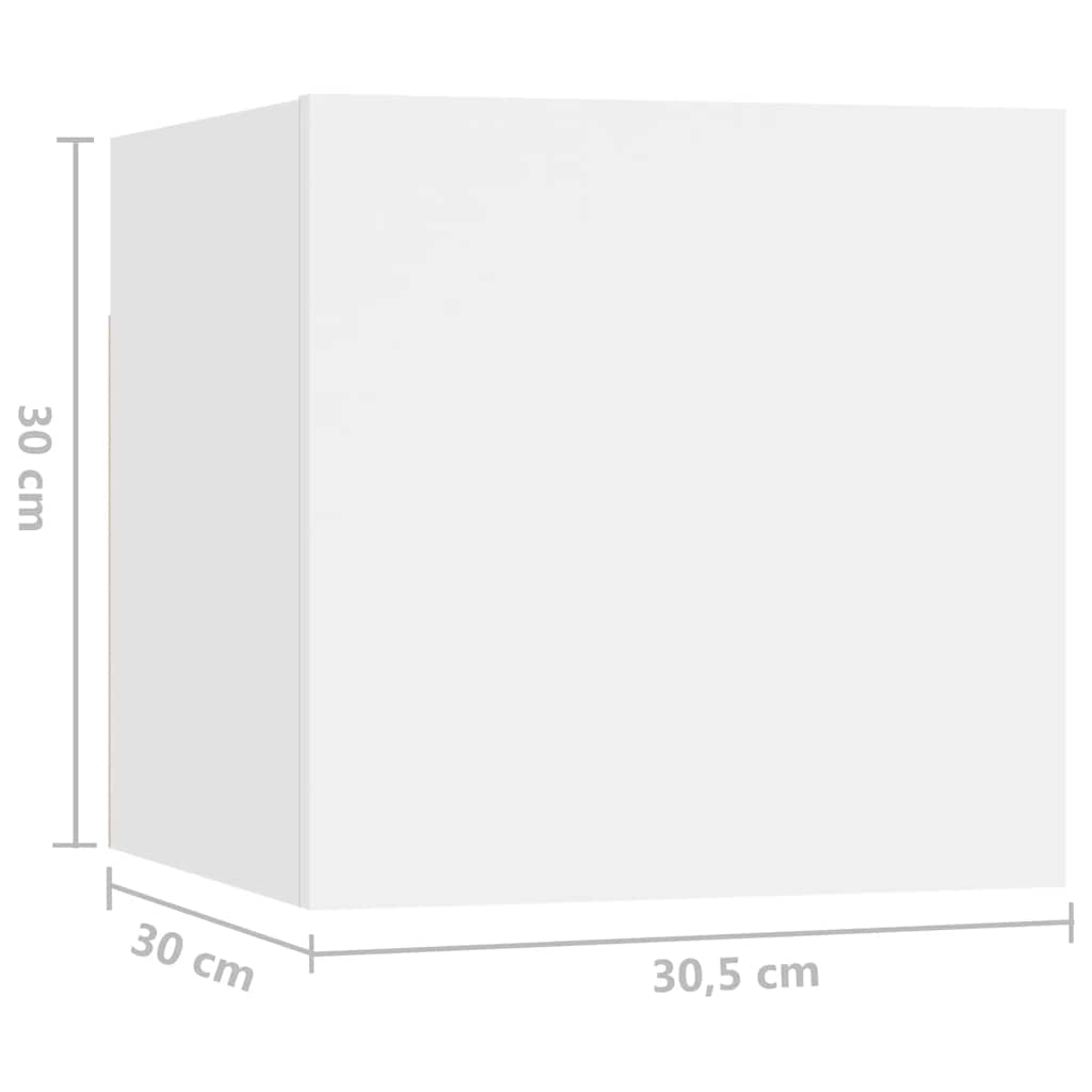 Σετ Επίπλων Τηλεόρασης 8 Τεμαχίων Λευκό από Επεξεργασμένο Ξύλο - PAKOBAZAAR