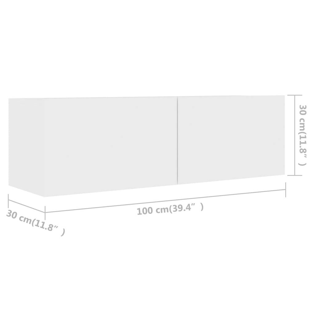 Έπιπλα Τηλεόρασης Σετ 5 Τεμαχίων Λευκό από Επεξ. Ξύλο - PAKOBAZAAR