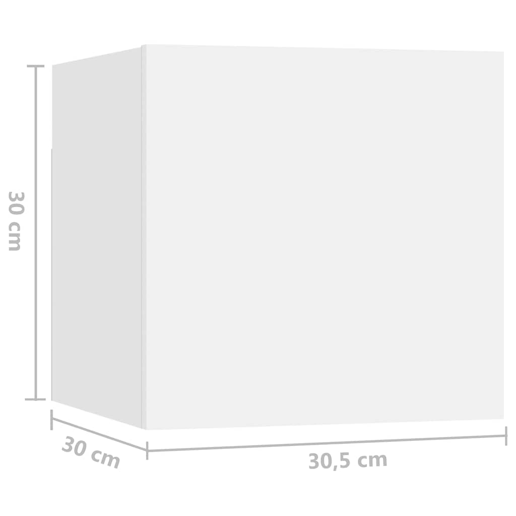 Έπιπλα Τηλεόρασης Σετ 5 Τεμαχίων Λευκό από Επεξ. Ξύλο - PAKOBAZAAR