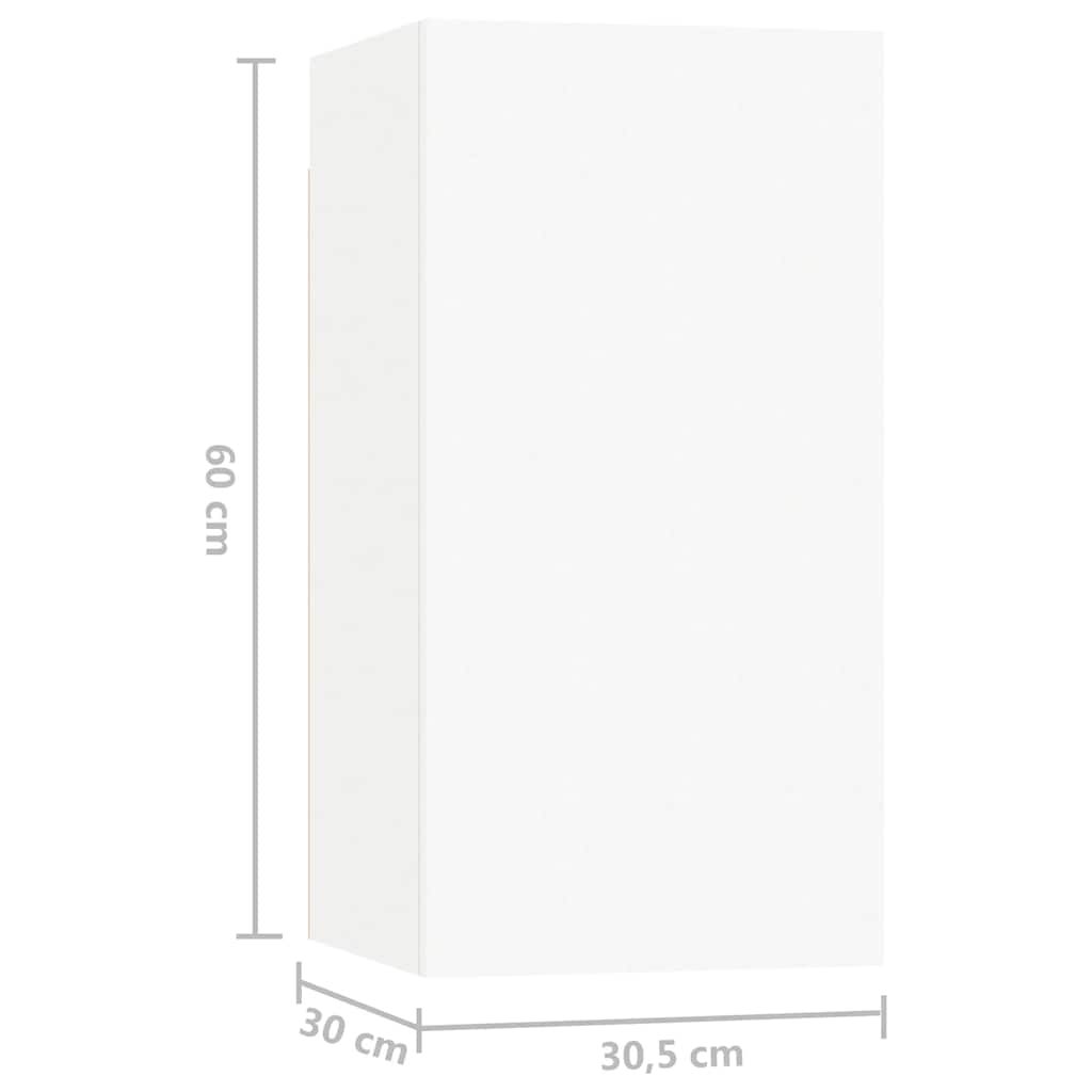 Έπιπλα Τηλεόρασης Σετ 5 Τεμαχίων Λευκό από Επεξ. Ξύλο - PAKOBAZAAR