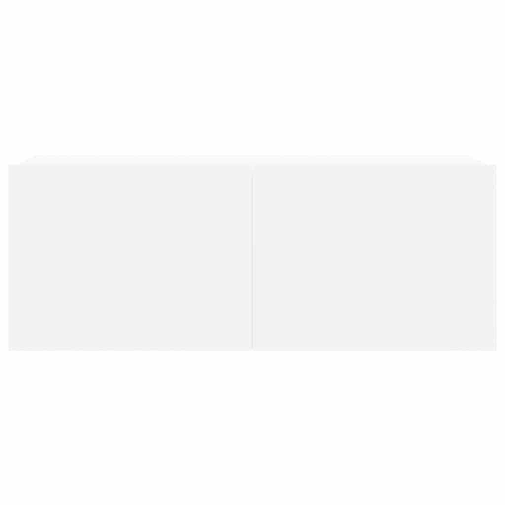 Σετ Επίπλου Τηλεόρασης 8 Τεμαχίων Λευκό από Επεξεργασμένο Ξύλο - PAKOBAZAAR