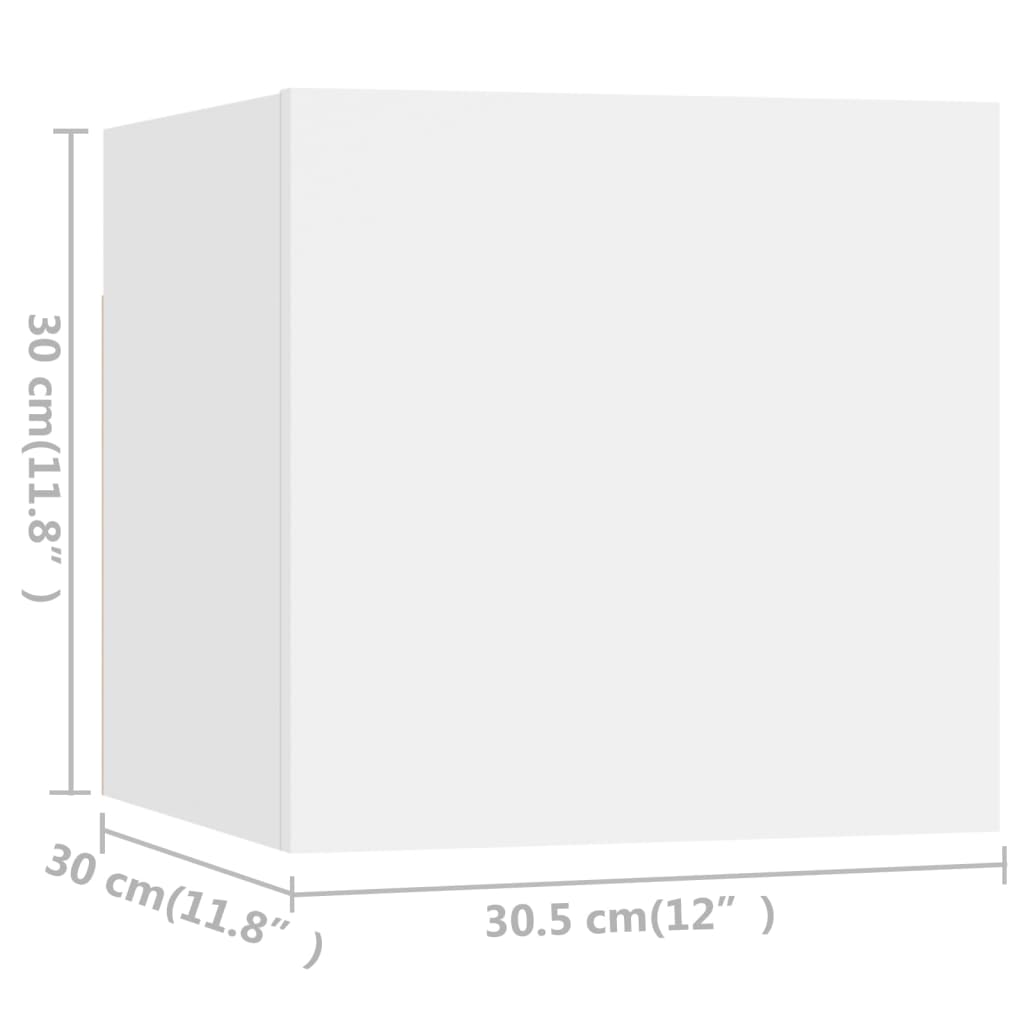 Έπιπλα Τηλεόρασης Σετ 6 Τεμαχίων Λευκό από Μοριοσανίδα - PAKOBAZAAR