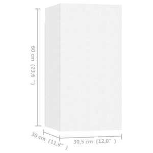 Έπιπλα Τηλεόρασης 4 τεμ. Λευκά 30,5 x 30 x 60 εκ. Επεξ. Ξύλο - PAKOBAZAAR