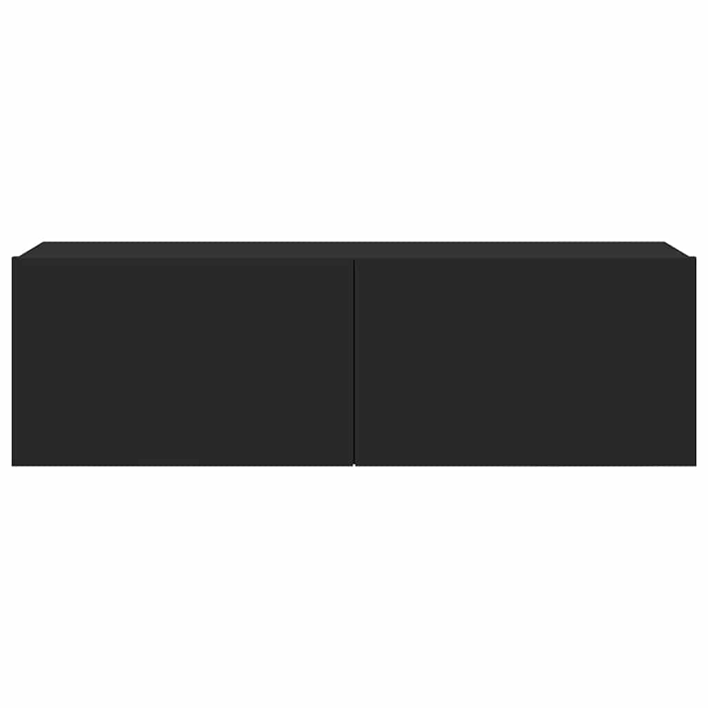 Έπιπλα Τηλεόρασης Σετ 8 Τεμαχίων Μαύρο από Μοριοσανίδα - PAKOBAZAAR