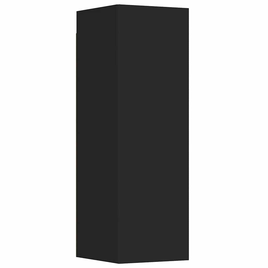 Έπιπλα Τηλεόρασης Σετ 3 Τεμαχίων Μαύρο από Επεξ. Ξύλο - PAKOBAZAAR