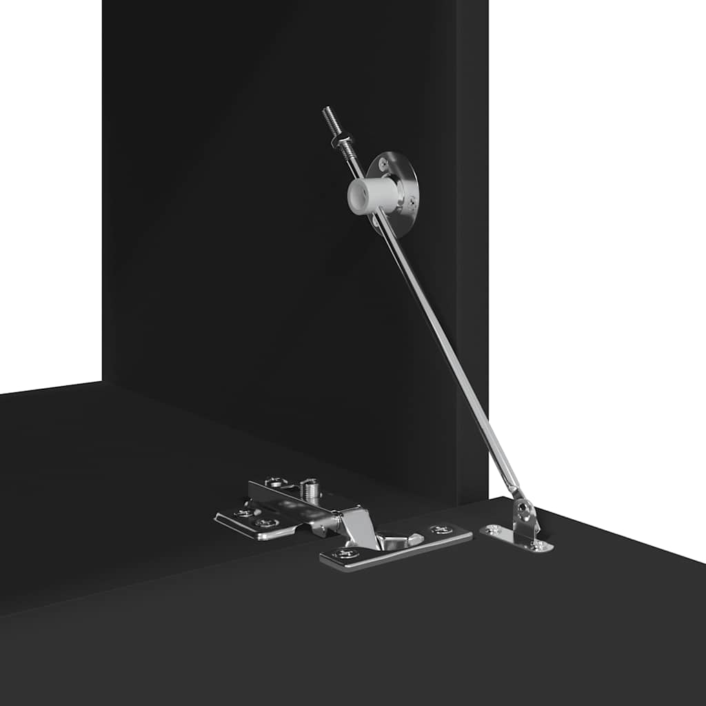 Έπιπλα Τηλεόρασης Σετ 8 Τεμαχίων Μαύρο από Επεξ. Ξύλο - Pakobazaar