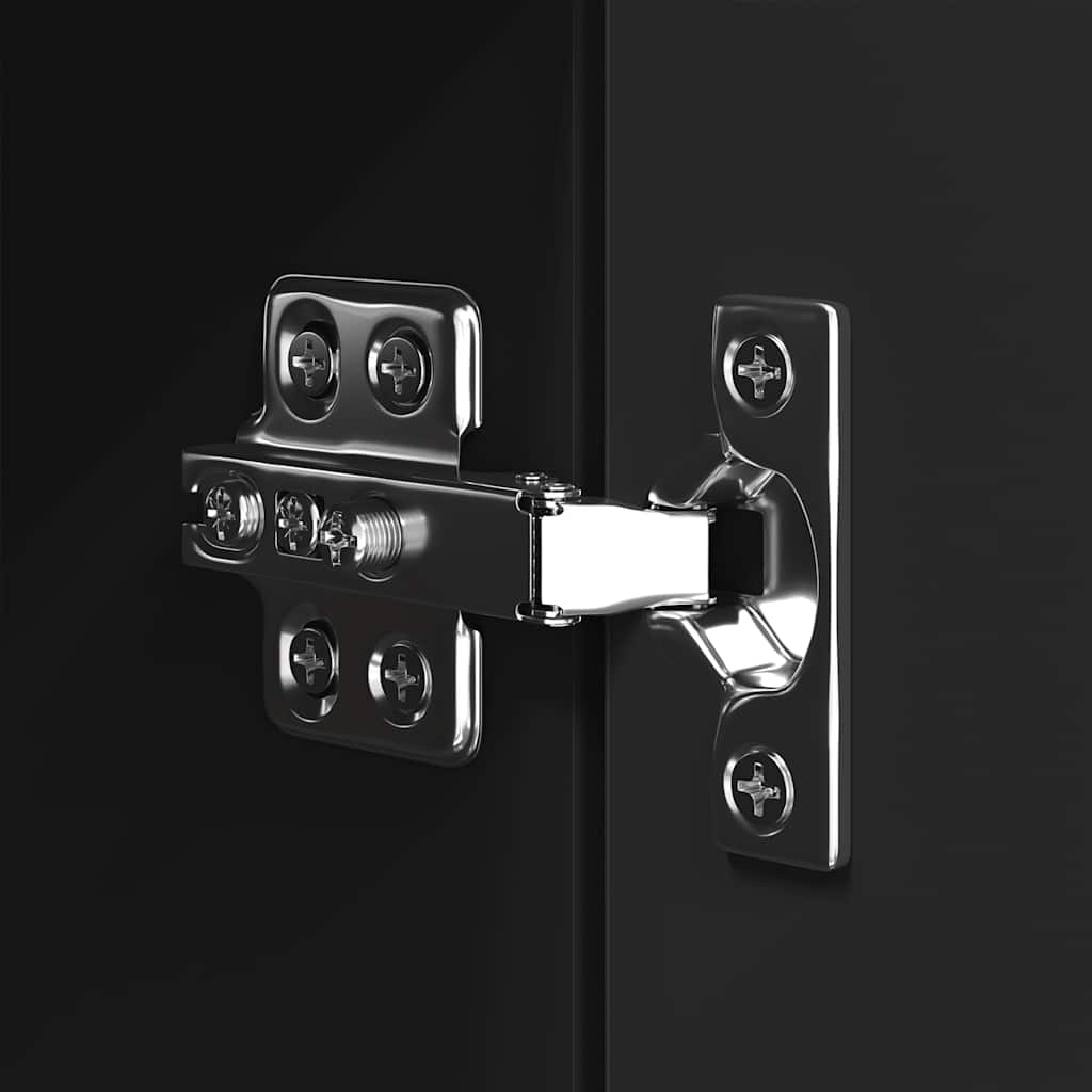 Έπιπλα Τηλεόρασης Σετ 8 Τεμαχίων Μαύρο από Επεξ. Ξύλο - Pakobazaar