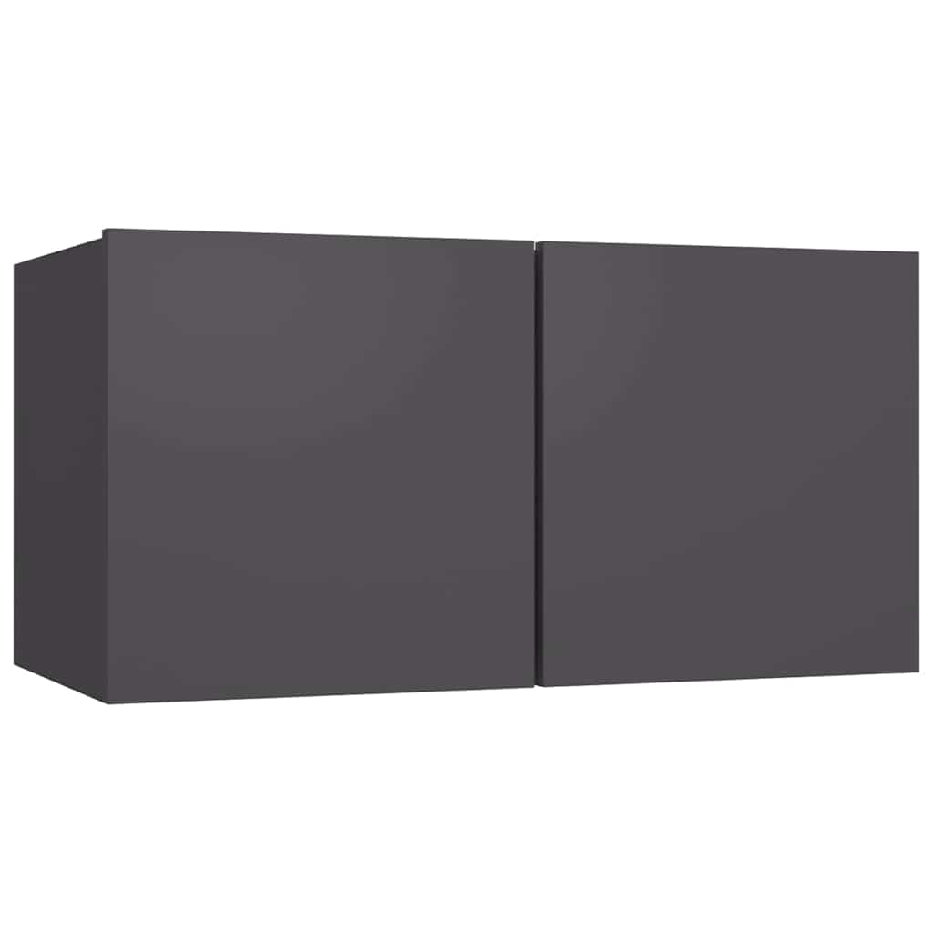 Έπιπλα Τηλεόρασης Σετ 4 Τεμαχίων Γκρι από Μοριοσανίδα