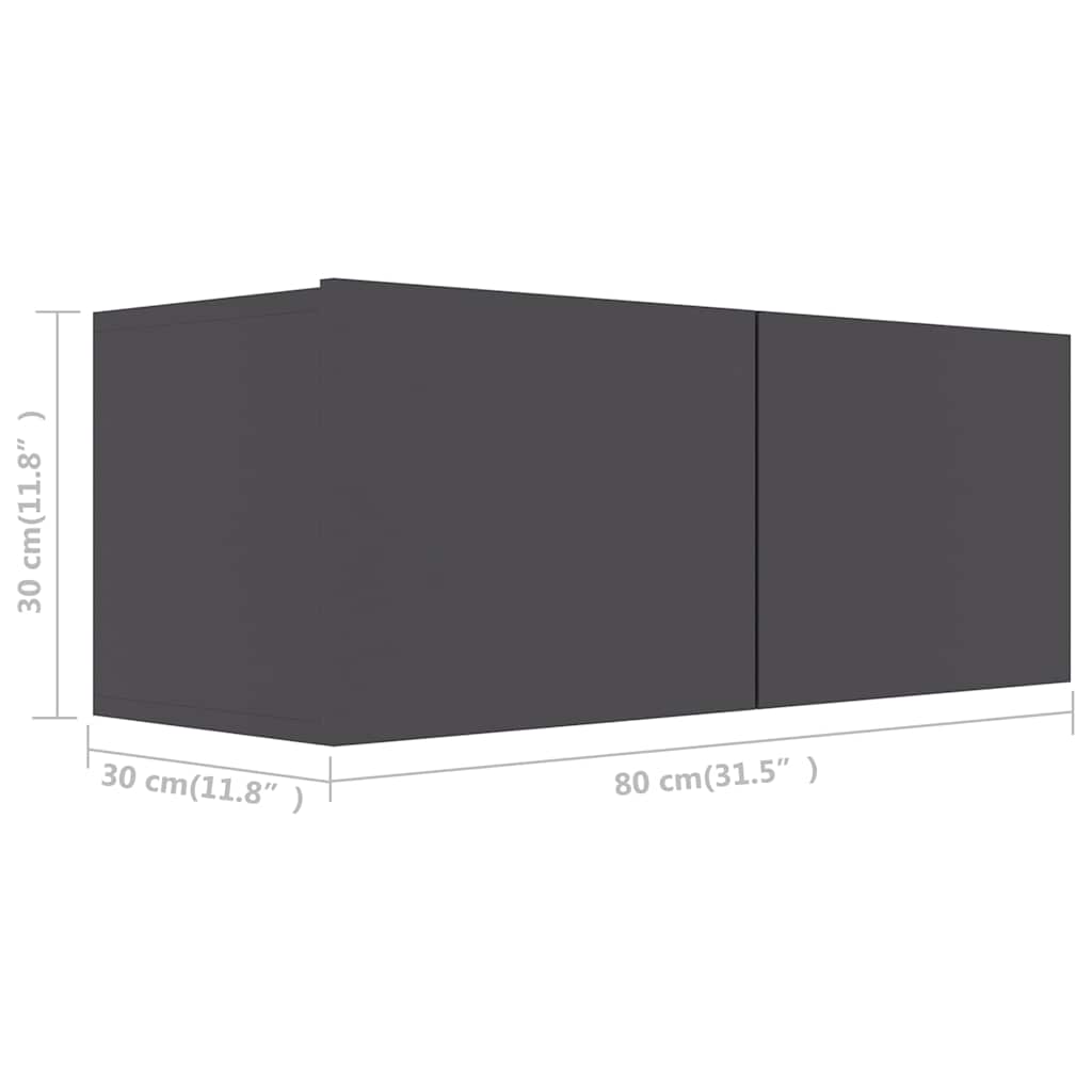 Έπιπλα Τηλεόρασης Σετ 2 τεμ. Γκρι Σκυροδέματος από Μοριοσανίδα - Pakobazaar