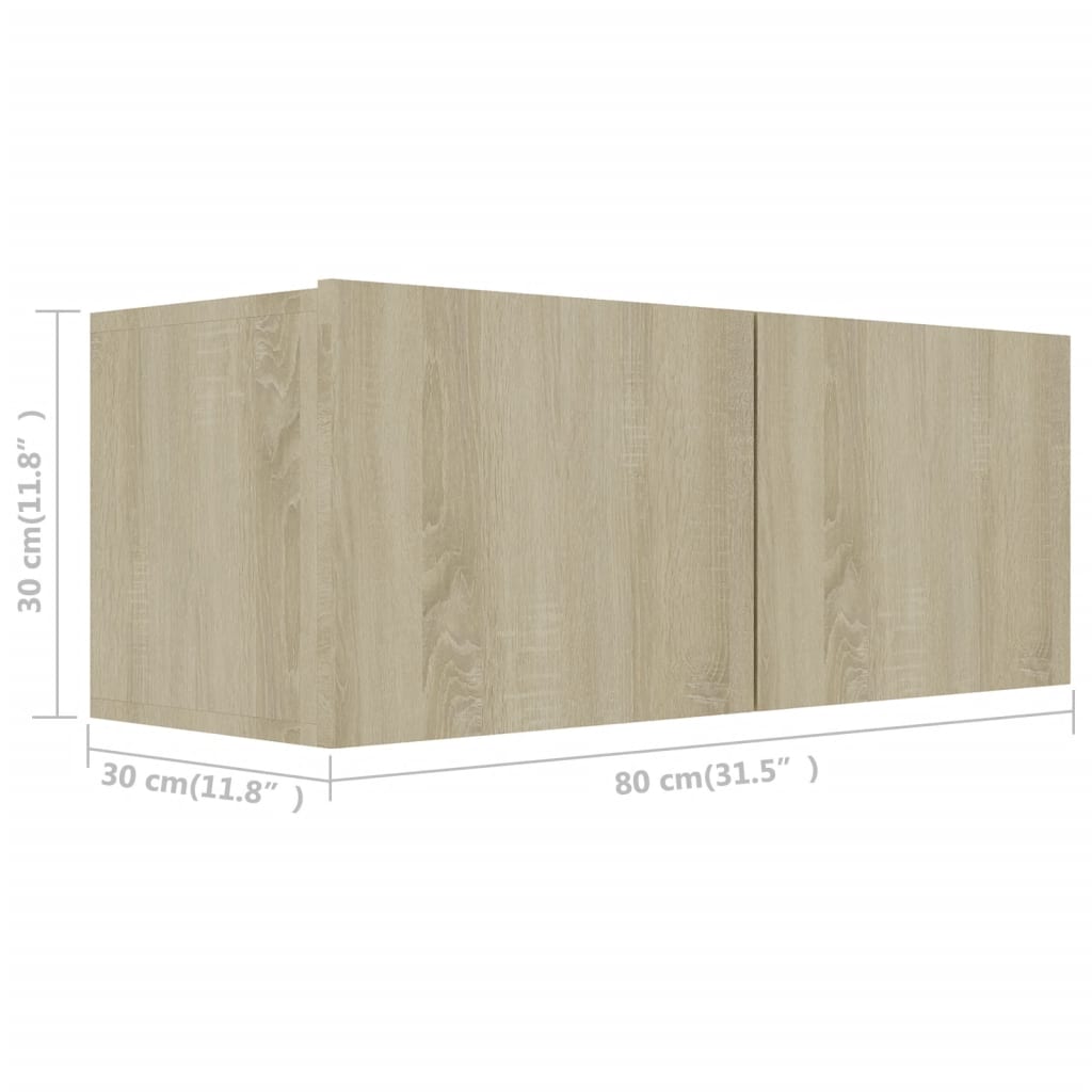 Έπιπλα Τηλεόρασης Σετ 2 Τεμαχίων Sonoma Δρυς από Επεξ. Ξύλο - Pakobazaar