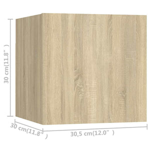 Έπιπλα Τηλεόρασης Κρεμαστά 8 τεμ. Sonoma Δρυς 30,5x30x30 εκ. - PAKOBAZAAR