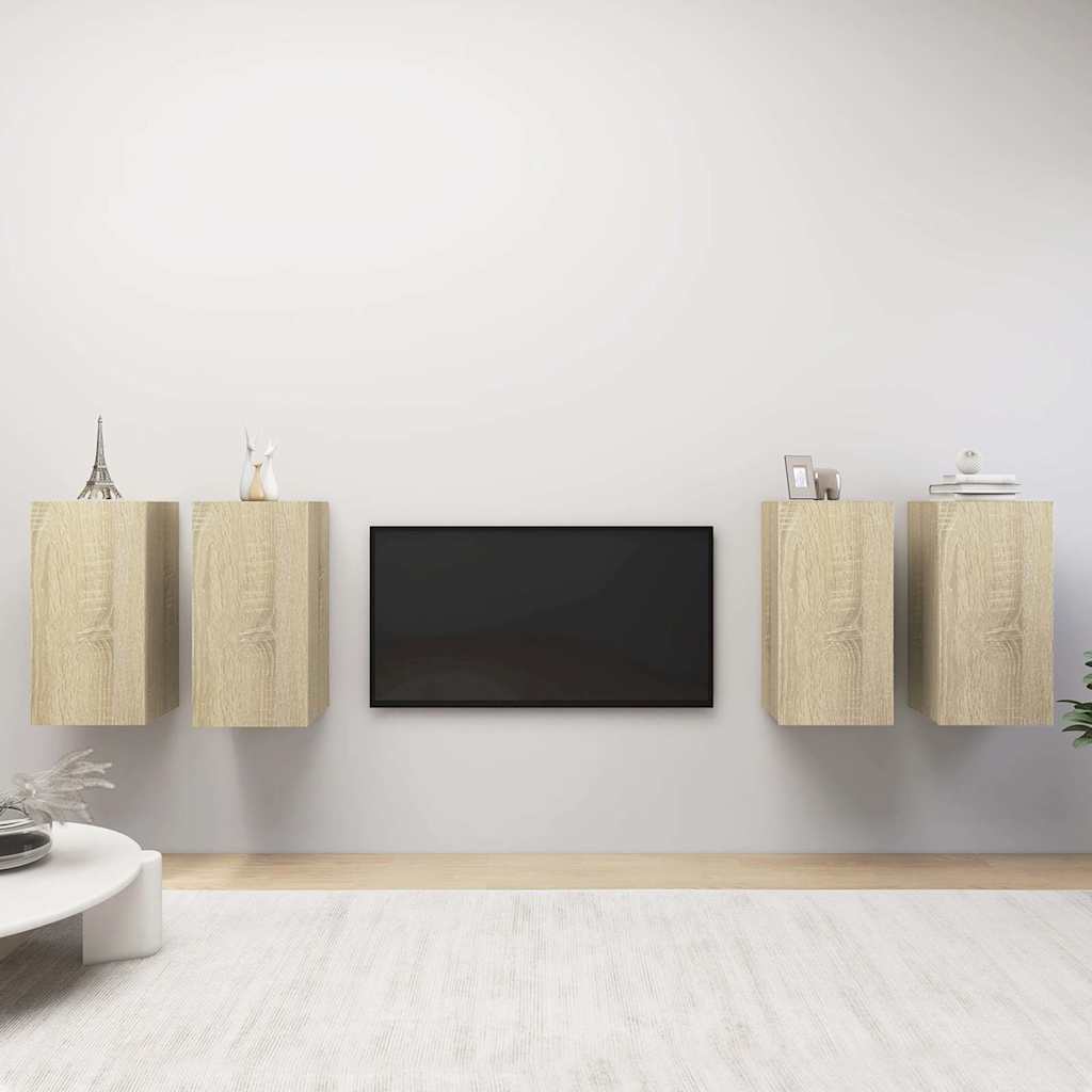 Έπιπλα Τηλεόρασης 4 τεμ. Sonoma Δρυς 30,5x30x60 εκ. Επεξ. Ξύλο