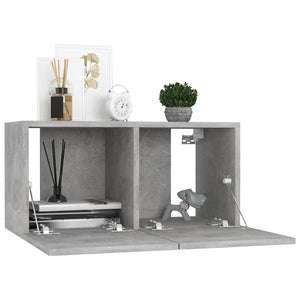 Έπιπλα Τηλεόρασης Σετ 4 τεμ. Γκρι Σκυροδέματος από Μοριοσανίδα - Pakobazaar