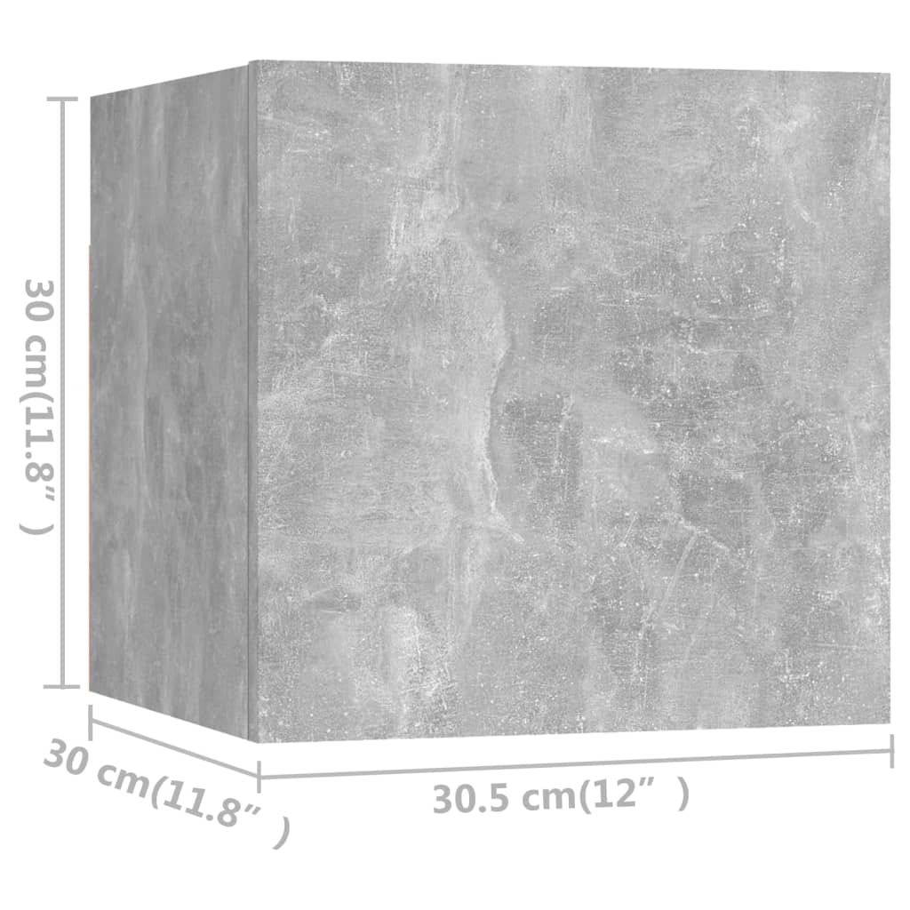 Έπιπλα Τηλεόρασης Σετ 10 τεμ. Γκρι Σκυροδέματος από Μοριοσανίδα - PAKOBAZAAR