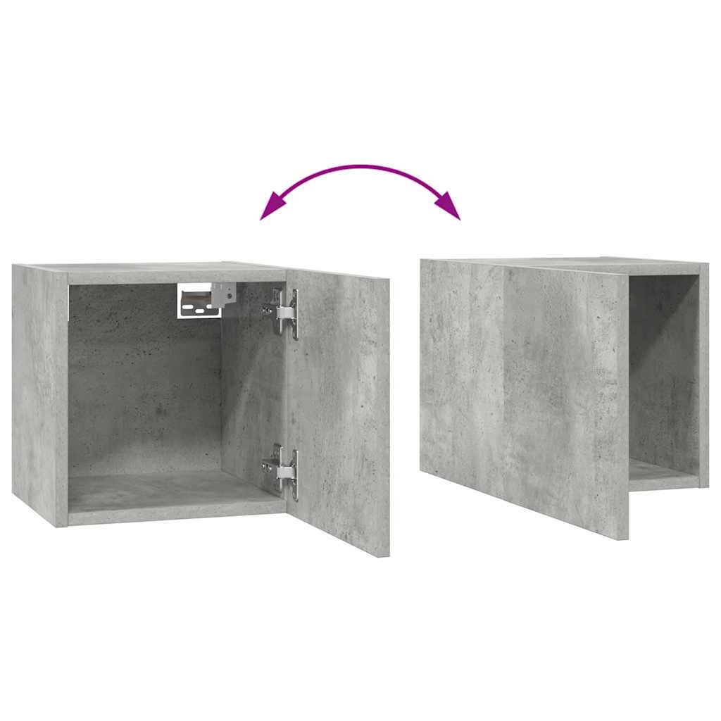 Σετ Επίπλων Τηλεόρασης 8 Τεμαχίων Γκρι σκυροδέματος Επεξ. Ξύλο - PAKOBAZAAR