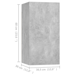 Έπιπλα Τηλεόρασης 4 τεμ. Γκρι Σκυρ. 30,5x30x60 εκ. Μοριοσανίδα - Pakobazaar