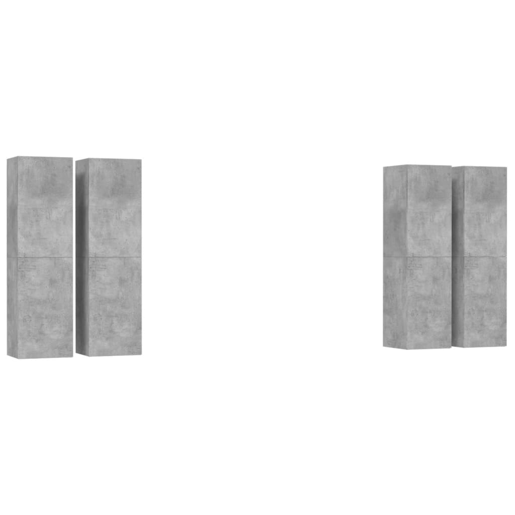 Έπιπλα Τηλεόρασης 4 τεμ. Γκρι Σκυρ. 30,5x30x110 εκ. Επεξ. Ξύλο - PAKOBAZAAR