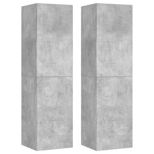 Έπιπλα Τηλεόρασης 4 τεμ. Γκρι Σκυρ. 30,5x30x110 εκ. Επεξ. Ξύλο - PAKOBAZAAR