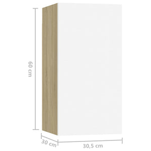 Έπιπλα Τηλεόρασης Σετ 5 τεμ. Λευκό/Sonoma Δρυς από Μοριοσανίδα