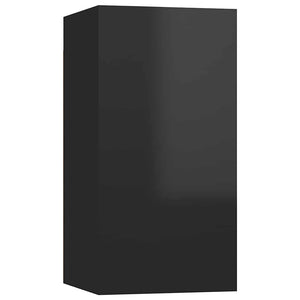Έπιπλα Τηλεόρασης 4 τεμ. Γυαλ. Μαύρο 30,5x30x60 εκ. Μοριοσανίδα - PAKOBAZAAR