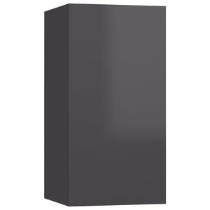 Έπιπλα Τηλεόρασης 4 τεμ. Γυαλ. Γκρι 30,5x30x60 εκ. Μοριοσανίδα - PAKOBAZAAR