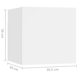 Κομοδίνο Λευκό 30,5 x 30 x 30 εκ. από Επεξ. Ξύλο - PAKOBAZAAR