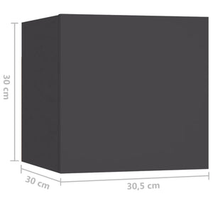 Κομοδίνο Γκρι 30,5 x 30 x 30 εκ. από Επεξ. Ξύλο