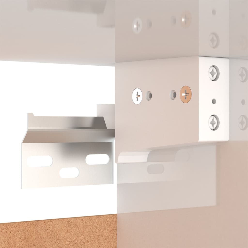 Κομοδίνο Γυαλιστερό Λευκό 30,5 x 30 x 30 εκ. από Επεξ. Ξύλο - PAKOBAZAAR