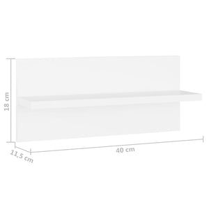Ραφιέρες Τοίχου 4 τεμ. Λευκές 40 x 11,5 x 18 εκ. Μοριοσανίδα