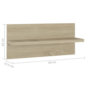 Ραφιέρες Τοίχου 2 τεμ. Sonoma Δρυς 40x11,5x18 εκ. Μοριοσανίδα