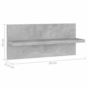 Ραφιέρες Τοίχου 2 τεμ. Γκρι Σκυροδέμ. 40x11,5x18εκ. Μοριοσανίδα - Pakobazaar