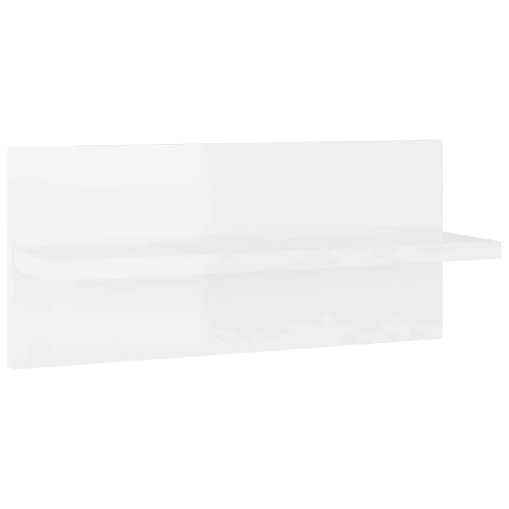 Ραφιέρες Τοίχου 2 τεμ. Γυαλιστερό Λευκό 40 x 11,5 x 18 εκ.