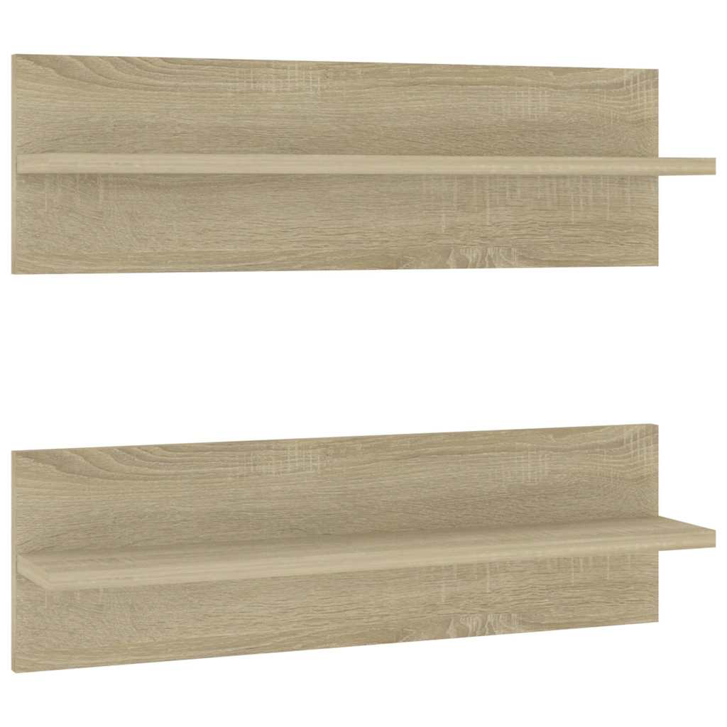 Ραφιέρες Τοίχου 2 τεμ. Sonoma Δρυς 60x11,5x18 εκ. Μοριοσανίδα