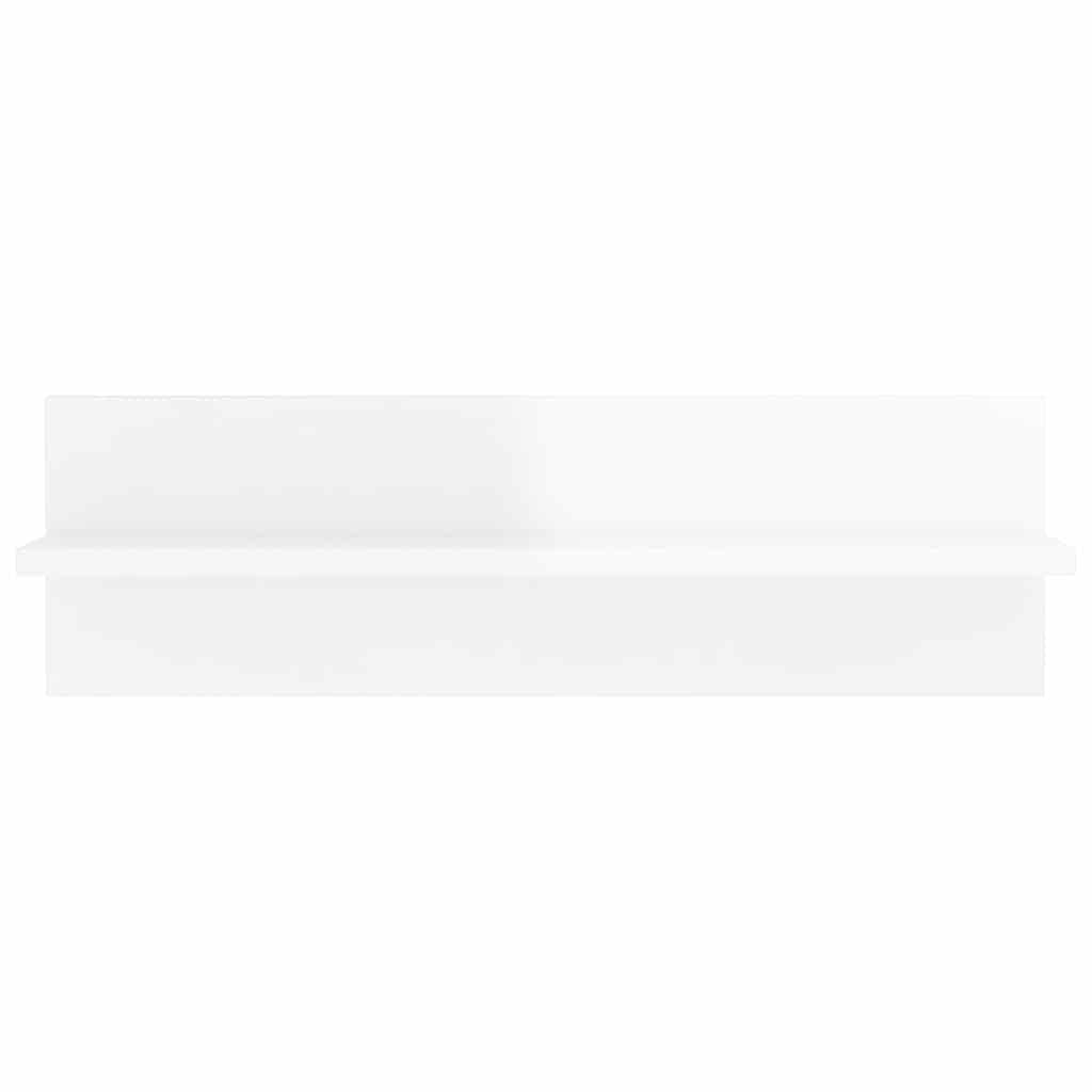 Ραφιέρες Τοίχου 4 τεμ. Γυαλ. Λευκό 60x11,5x18 εκ. Μοριοσανίδα