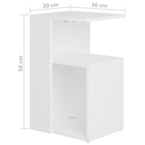 Τραπέζι Βοηθητικό Λευκό 36 x 30 x 56 εκ. από Επεξ. Ξύλο - Pakobazaar