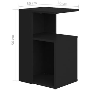 Τραπέζι Βοηθητικό Μαύρο 36 x 30 x 56 εκ. από Επεξ. Ξύλο - Pakobazaar