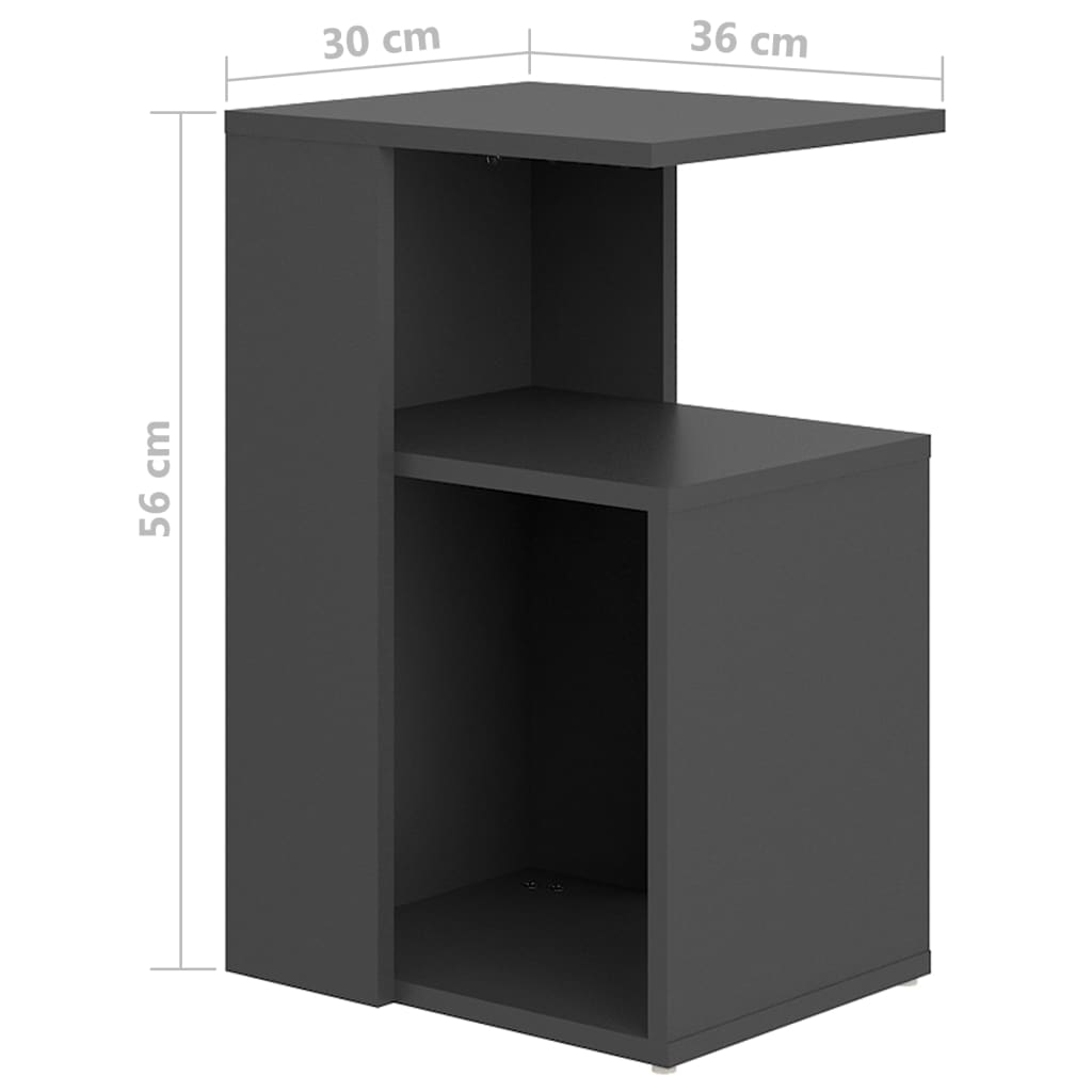 Τραπέζι Βοηθητικό Γκρι 36 x 30 x 56 εκ. Μοριοσανίδα