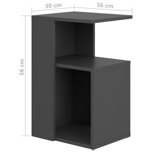 Τραπέζι Βοηθητικό Γκρι 36 x 30 x 56 εκ. Μοριοσανίδα