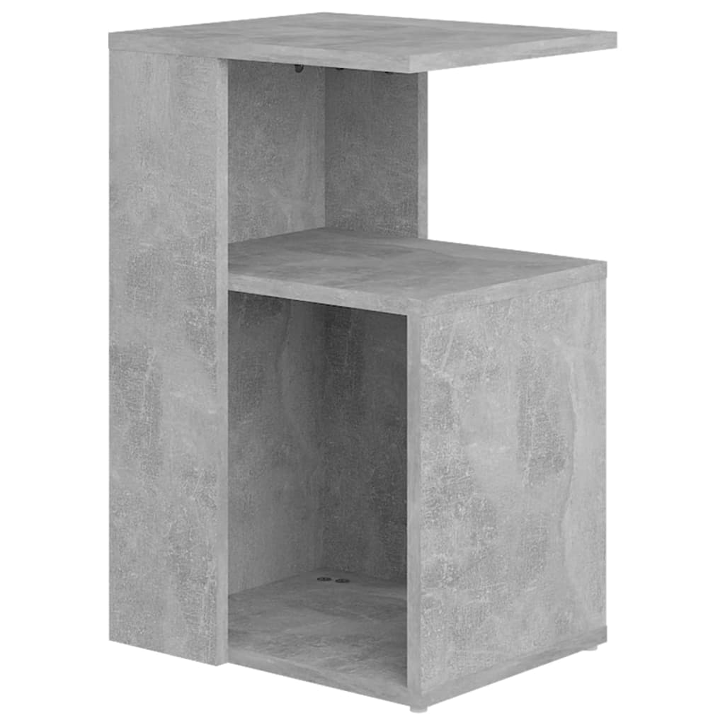 Τραπέζι Βοηθητικό Γκρι Σκυροδέματος 36x30x56 εκ. Επεξ. Ξύλο