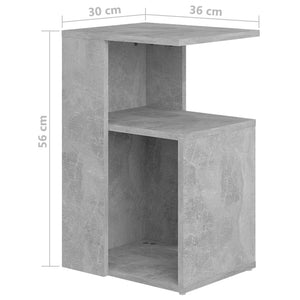 Τραπέζι Βοηθητικό Γκρι Σκυροδέματος 36x30x56 εκ. Επεξ. Ξύλο - Pakobazaar