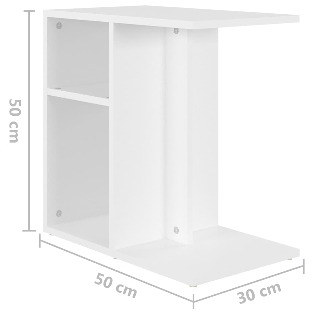 Τραπέζι Βοηθητικό Λευκό 50 x 30 x 50 εκ. από Επεξ. Ξύλο