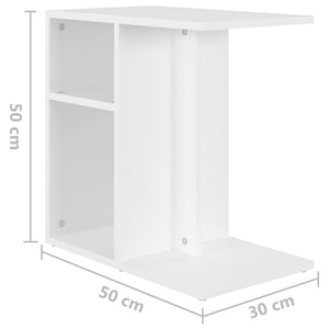Τραπέζι Βοηθητικό Λευκό 50 x 30 x 50 εκ. από Επεξ. Ξύλο