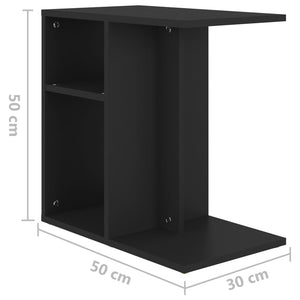 Τραπέζι Βοηθητικό Μαύρο 50 x 30 x 50 εκ. από Επεξ. Ξύλο - Pakobazaar
