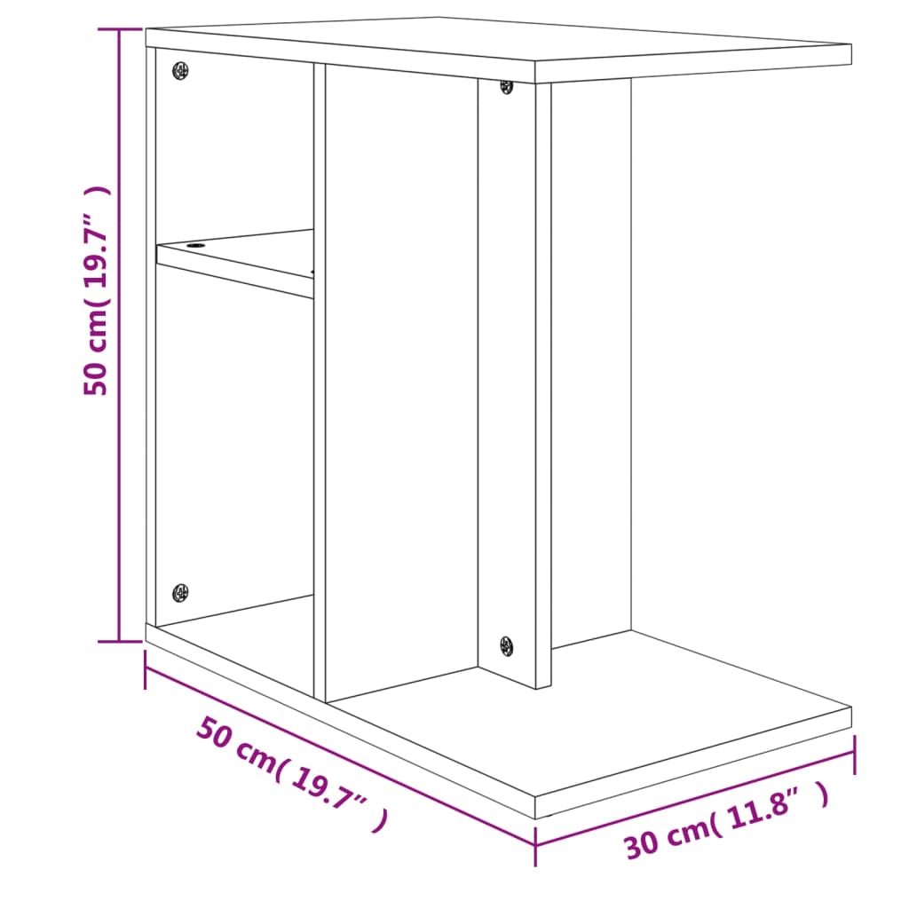 Τραπέζι Βοηθητικό Γκρι Σκυροδέματος 50x30x50 εκ. Επεξ. Ξύλο - Pakobazaar