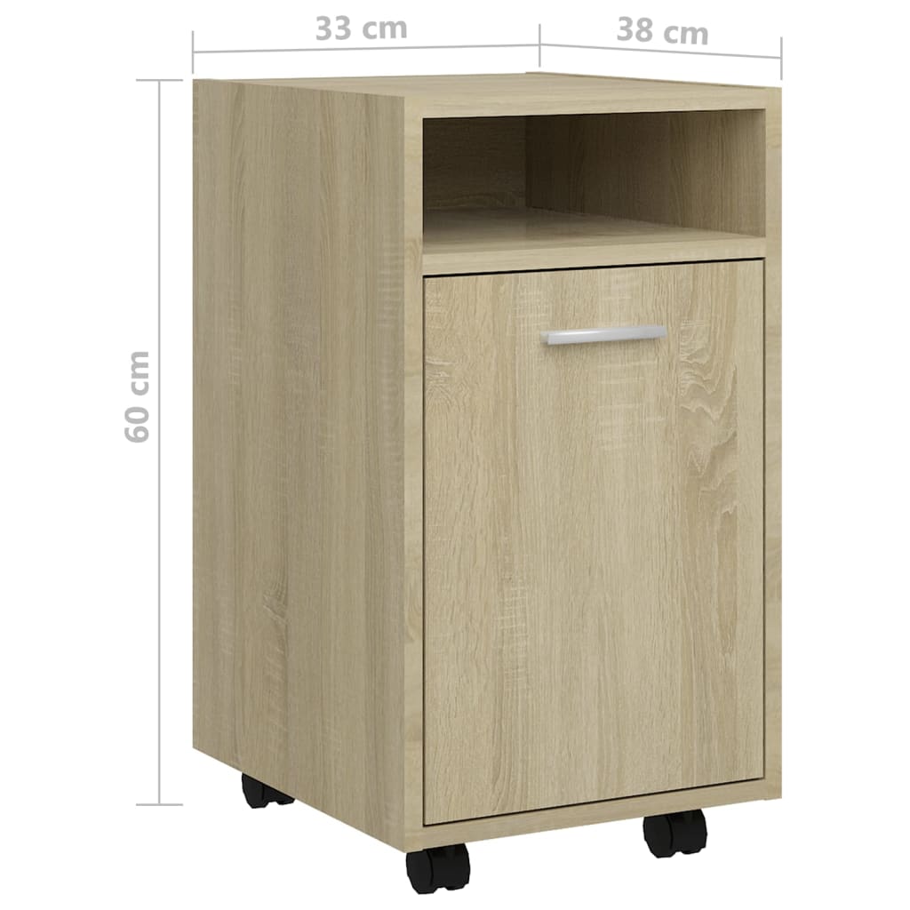 Βοηθητ. Ντουλάπι με Τροχούς Sonoma Δρύς 33x38x60 εκ Επεξ. Ξύλο