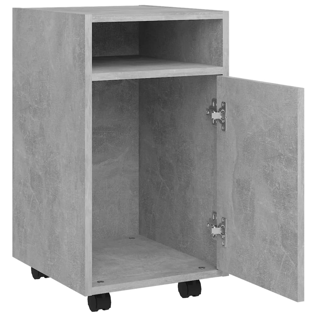 Βοηθητικό Ντουλάπι με Τροχούς Γκρι Σκυρ 33x38x60 εκ Επεξ. Ξύλο - Pakobazaar