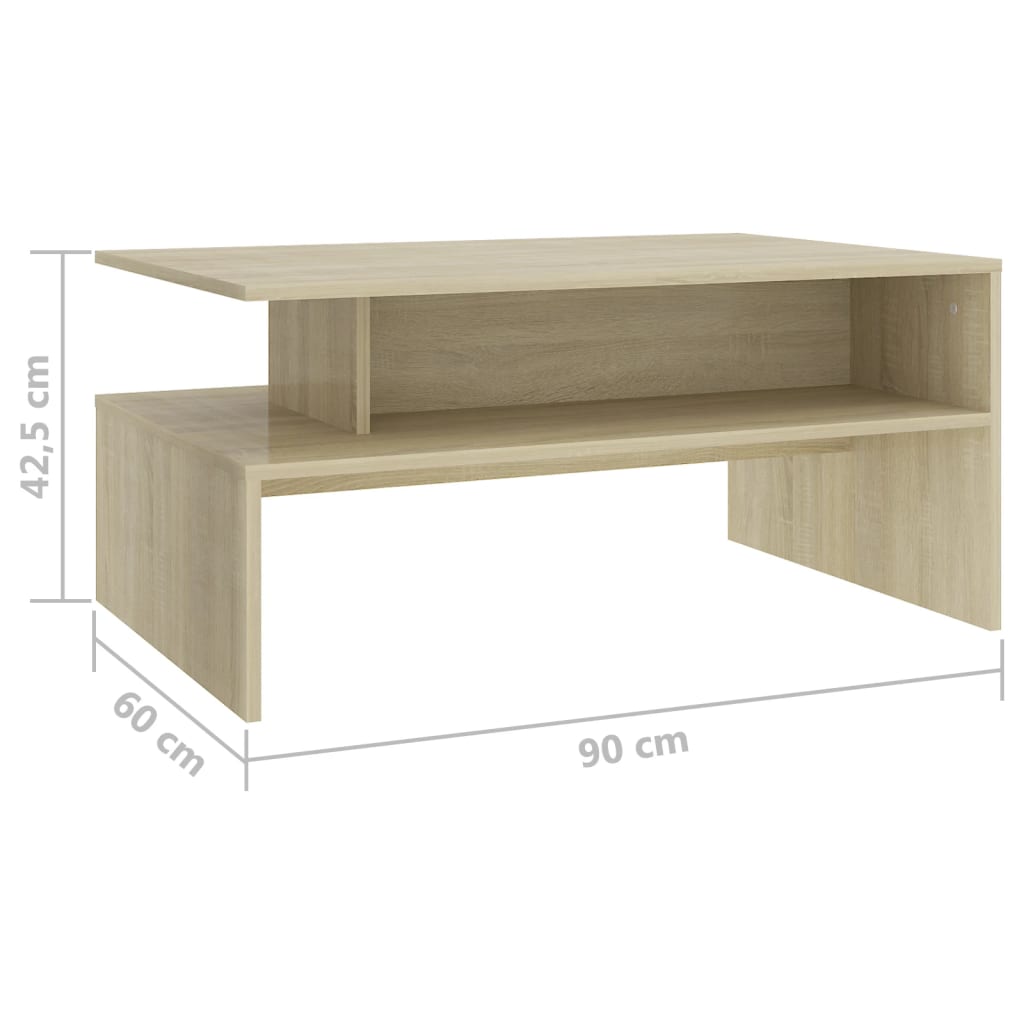 Τραπεζάκι Σαλονιού Sonoma Δρυς 90x60x42,5 εκ. από Μοριοσανίδα