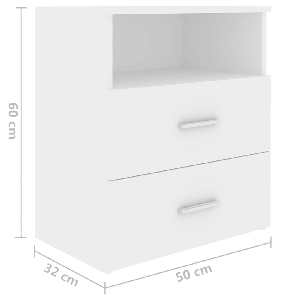 Κομοδίνο Λευκό 50 x 32 x 60 εκ.