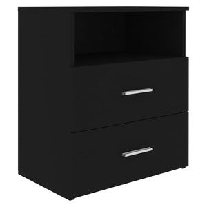 Κομοδίνα 2 τεμ. Μαύρα 50 x 32 x 60 εκ. - Pakobazaar